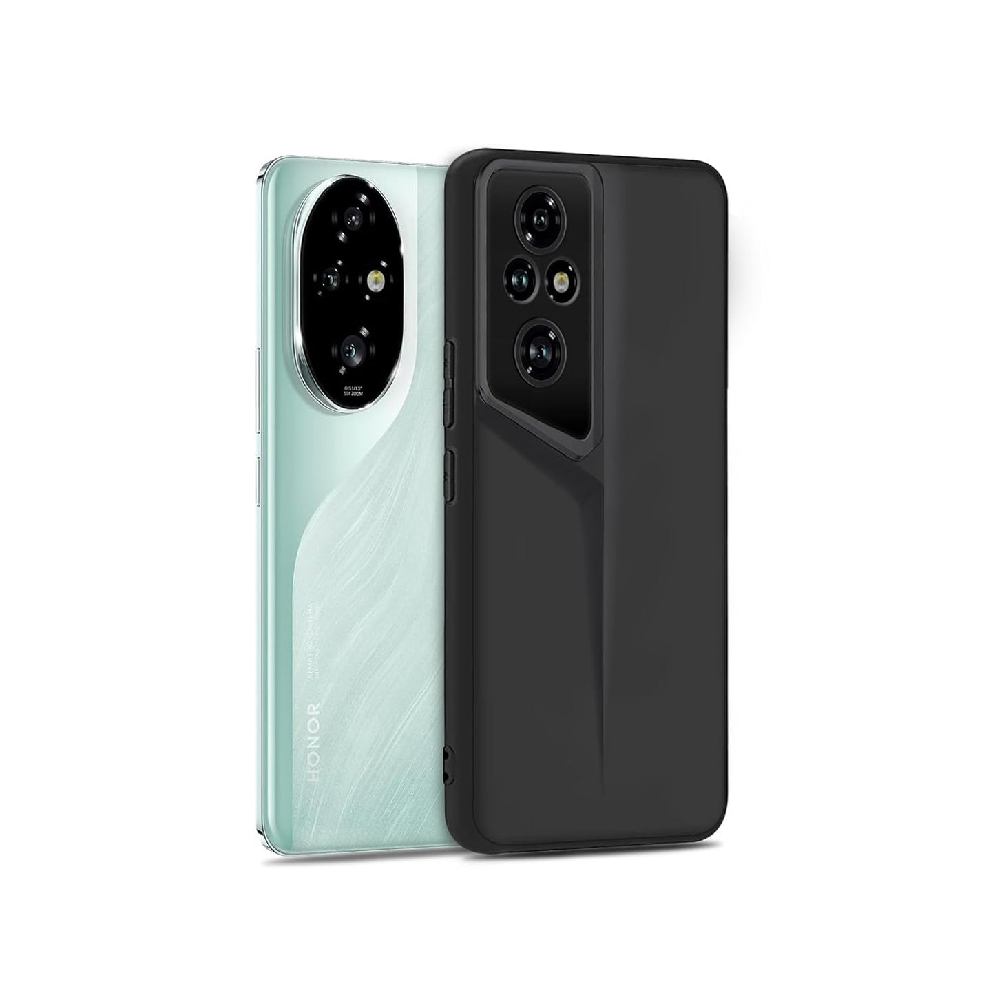 Solimo Rubber Ultra-Thin Blade Runner Series Matte Finished Camera Protection Soft Back Cover for Honor 200 Pro 5G - Black