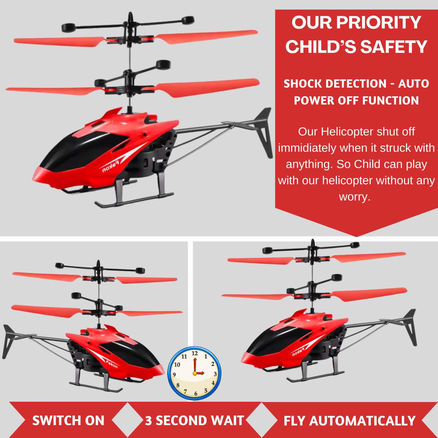 2 in1 Remote Helicopter Assorted Color (Pack of 1)